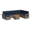 vidaXL 9 Piece Patio Sofa Set with Cushions Gray Poly Rattan