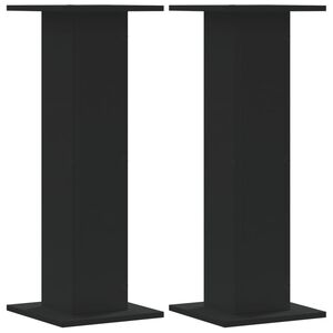 vidaXL Speaker Stands 2 pcs Black 11.8x11.8x31.5" Engineered Wood