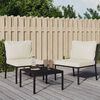 vidaXL Patio Chair Set of 2 Black and sand