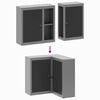 vidaXL Tool Cabinet with Shelf Black and Grey 21.65 x 21.65 x 21.65 in