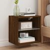 vidaXL Bedside Cabinet Brown Oak Engineered wood, Glass Medium