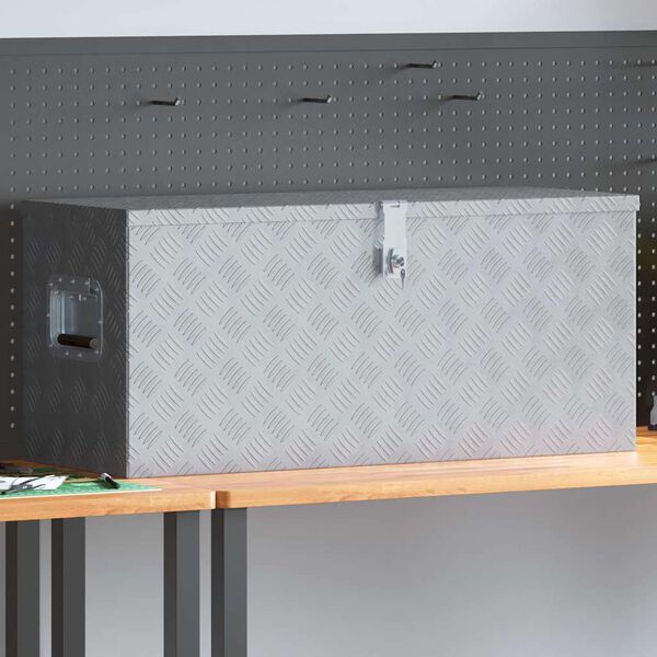 vidaXL Aluminum Box 35.6"x13.8"x15.7" Silver