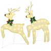 vidaXL LED Reindeers 2 pcs Warm White fabric