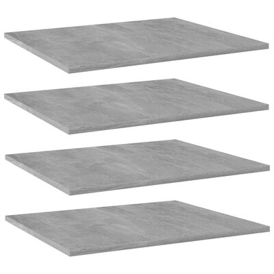 vidaXL Bookshelf Boards 4 pcs Concrete Gray 23.6"x19.7"x0.6" Chipboard