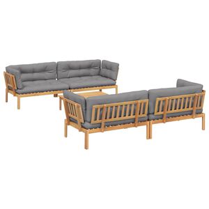 vidaXL Pallet Sofa Set Grey Solid Acacia wood Standard Modular