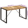 vidaXL Dining Table Brown and black Solid mango wood, powder-coated steel