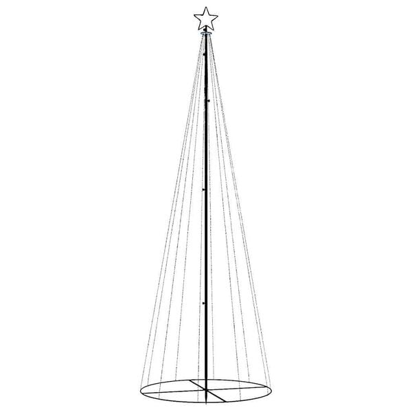 vidaXL Christmas Cone Tree Warm White Powder-coated steel, copper, PVC