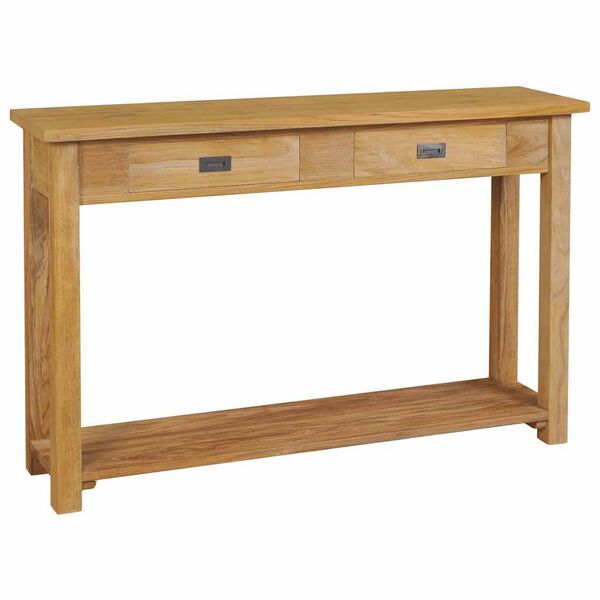 vidaXL Console Table Natural Wood Solid Teak Standard Console Table