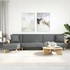 vidaXL L-shaped Sofa Bed Dark Grey Polyester, Plywood Large