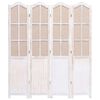 vidaXL 4-Panel Room Divider White 55.1"x65" Fabric