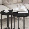 vidaXL Side Table Set 2 pcs Black oak 19.7" x 19.7" x 19.7