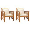 vidaXL Garden Lounge Set Cream white, Natural wood