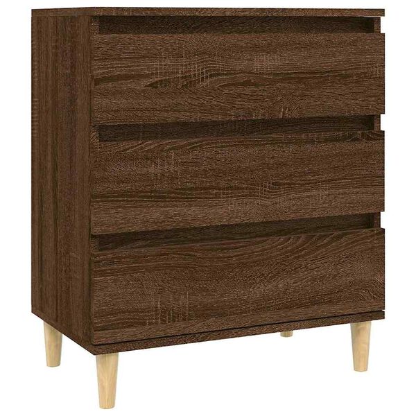 vidaXL Sideboard Brown Oak Solid Wood and Engineered Wood Sideboard