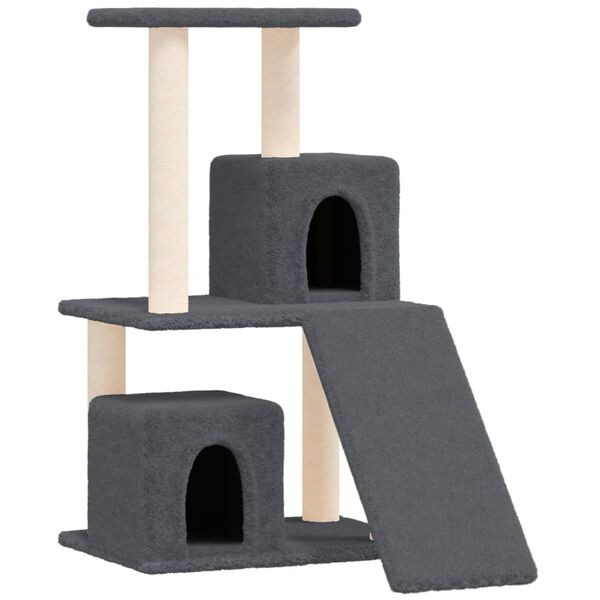 vidaXL Cat Tree Dark Gray Engineered wood 32.3 in high Tough Cat Tree