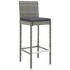 vidaXL 11 Piece Patio Bar Set with Cushions Gray Poly Rattan