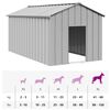 vidaXL Dog House Grey Galvanized Steel Large Sturdy Dog House