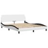 vidaXL Bed Frame "Viana" without Mattress White and Black 63"x78.7" Faux Leather