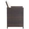 vidaXL Outdoor Furniture Set Brown Steel, Poly Rattan, Polyester, Glass