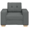 vidaXL Sofa Chair Dark Grey Polyester Fabric, Plywood, Steel Single