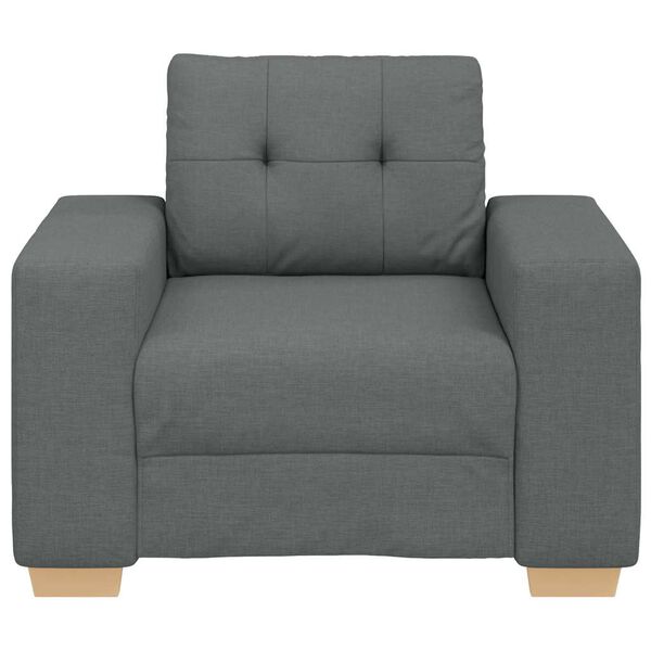 vidaXL Sofa Chair Dark Grey Polyester Fabric, Plywood, Steel Single