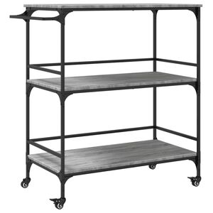 vidaXL Kitchen Trolley Gray Sonoma 39.6"x19.7"x41.3" Engineered Wood