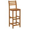 vidaXL Bar Stool Set of 4 Natural wood Solid acacia wood Standard