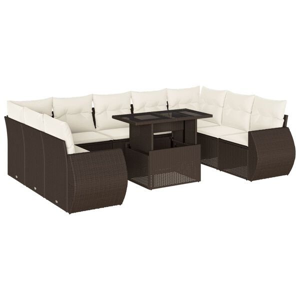 vidaXL Garden Sofa Set Brown