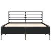 vidaXL Bed Frame Black Engineered wood Double Bed Frame Rectangular