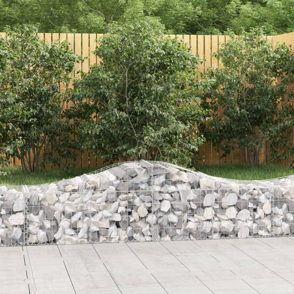vidaXL Gabion Basket Set of 25 Silver Galvanized iron Large Sturdy