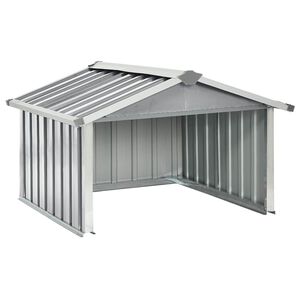 vidaXL Garden Shed Grey Galvanized steel Standard Durable Garden Shed