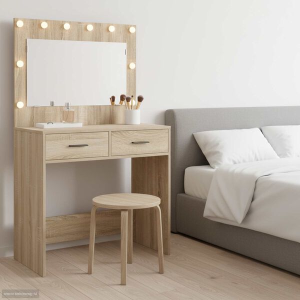 vidaXL Dressing Table Sonoma oak 78.5 x 41 x 135 cm Engineered wood