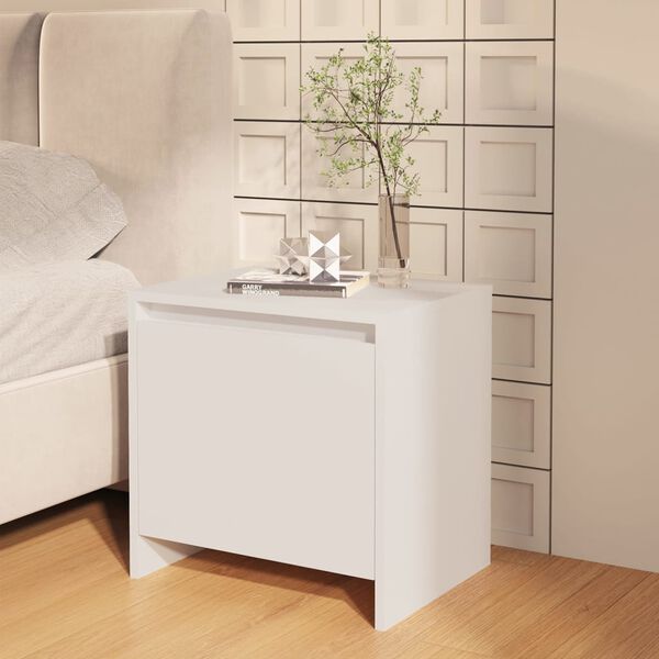 vidaXL Bedside Cabinet White Engineered wood Compact Bedside Cabinet