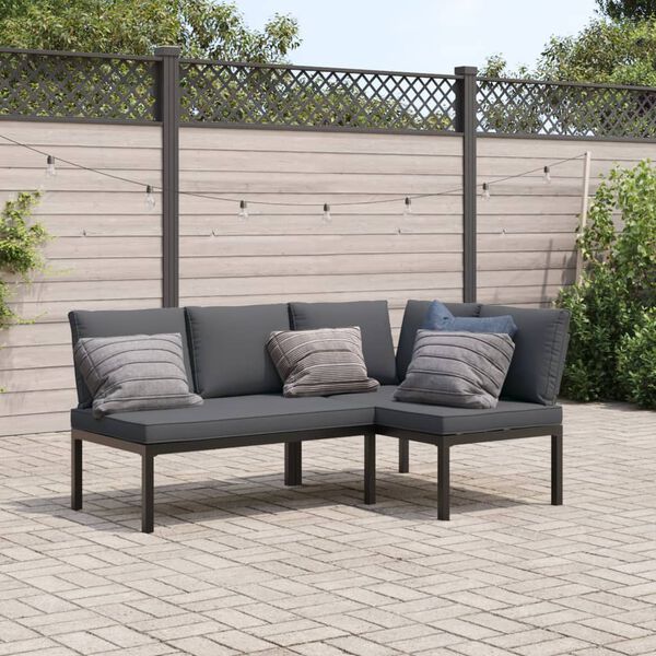 vidaXL Garden Sofa Set Black, Anthracite
