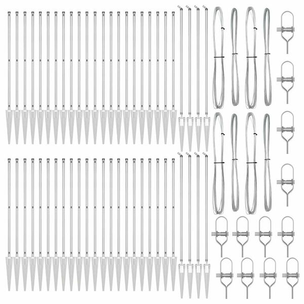 vidaXL Fence Post Other 52 pcs Grey 1.26 x 1.26 x 66.93 in Steel