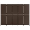 vidaXL Room Divider 5 Panels Brown Poly Rattan