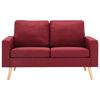 vidaXL Sofa Wine Red Fabric (100% polyester), solid pine wood, rubberwood