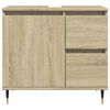 vidaXL Bathroom Furniture Set Sonoma oak Engineered wood, iron Medium