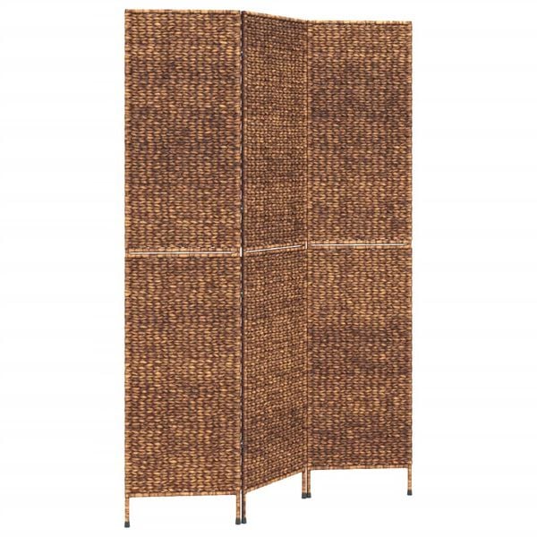 vidaXL Room Divider 3-Panel Brown 48.0x70.9" Water Hyacinth