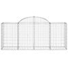 vidaXL Gabion Basket Set of 3 Silver Galvanized iron