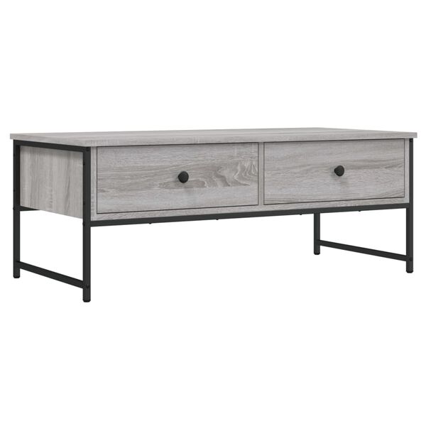vidaXL Coffee Table Gray sonoma Engineered wood, Metal Medium