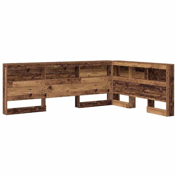 vidaXL Storage Headboard with Shelf Old Wood 55.12 in Engineered Wood