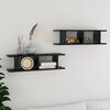 vidaXL Wall Shelf Set of 2 High gloss black Engineered wood