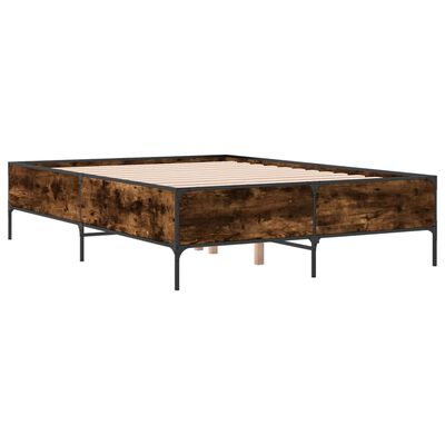 Platform bed frame without a headboard shown from side view