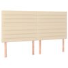 vidaXL LED Headboard Cream Polyester, Engineered Wood, Larch Wood, Foam