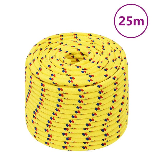 vidaXL Boat Rope Yellow 0.55 " 82.0 ' Polypropylene