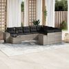 vidaXL Garden Sofa Set Light Grey PE rattan, powder-coated steel Large