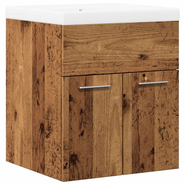 vidaXL 2 Piece Bathroom Furniture Set Old Wood Engineered Wood