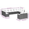 vidaXL Garden Sofa Set Grey PE rattan, powder-coated steel, polyester fabric