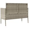 vidaXL Garden Bench Light Grey PE rattan, Powder-coated steel Medium