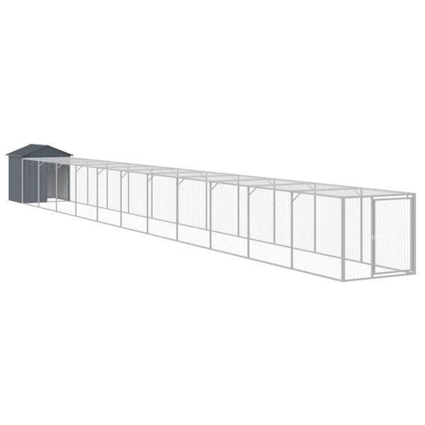 vidaXL Chicken Cage Anthracite Galvanized Steel Large Durable